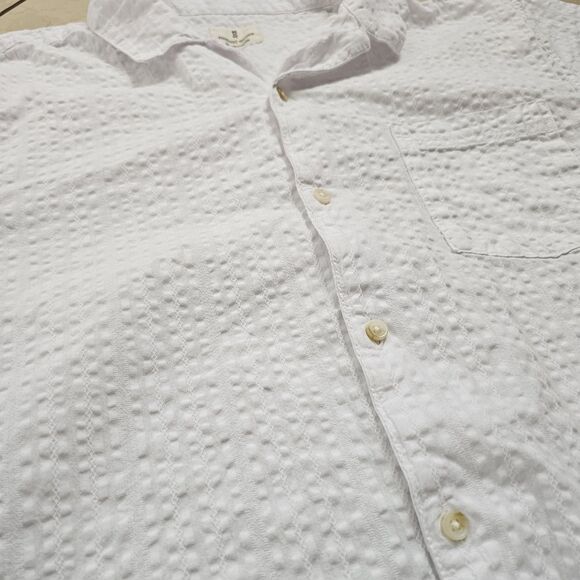 Mutual Weave Men’s Shirt XXL Button Up White 100% Cotton Strait Hem Short Sleeve - Picture 5 of 10